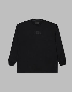 CRONOS Patchwork long sleeveT 【BLACK】