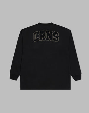 CRONOS Patchwork long sleeveT 【BLACK】