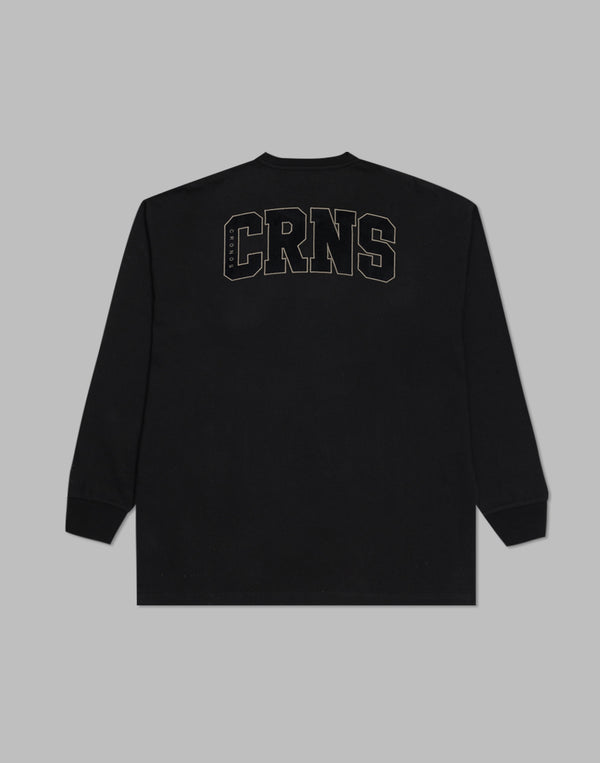 CRONOS Patchwork long sleeveT 【BLACK】