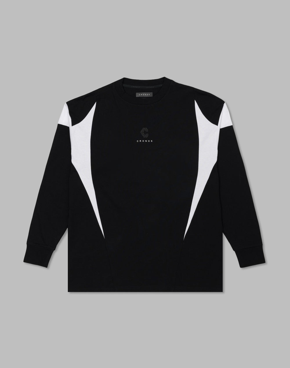 CRONOS Symmetrical Panel long sleeve T 【BLACK】