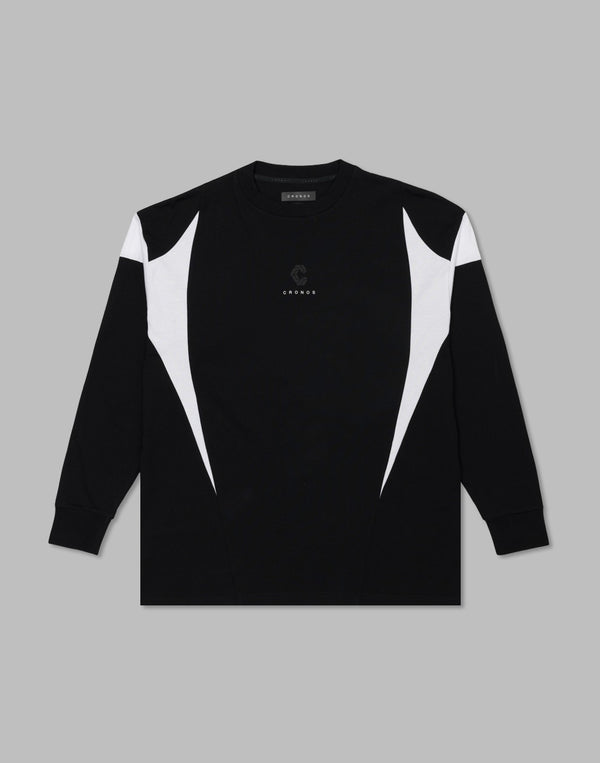 CRONOS Symmetrical Panel long sleeve T 【BLACK】