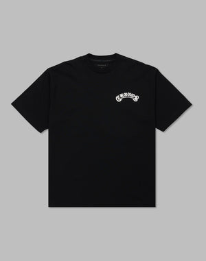 CRONOS Arch Black Letter OverSize T-SHIRT【BLACK×WHITE】
