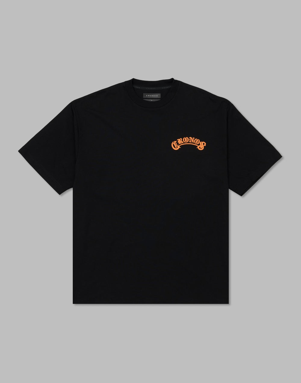 CRONOS Arch Black Letter OverSize T-SHIRT【BLACK×ORANGE】