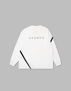 CRONOS GEOMETRIC LOGO LONG SLEEVE [WHITE]