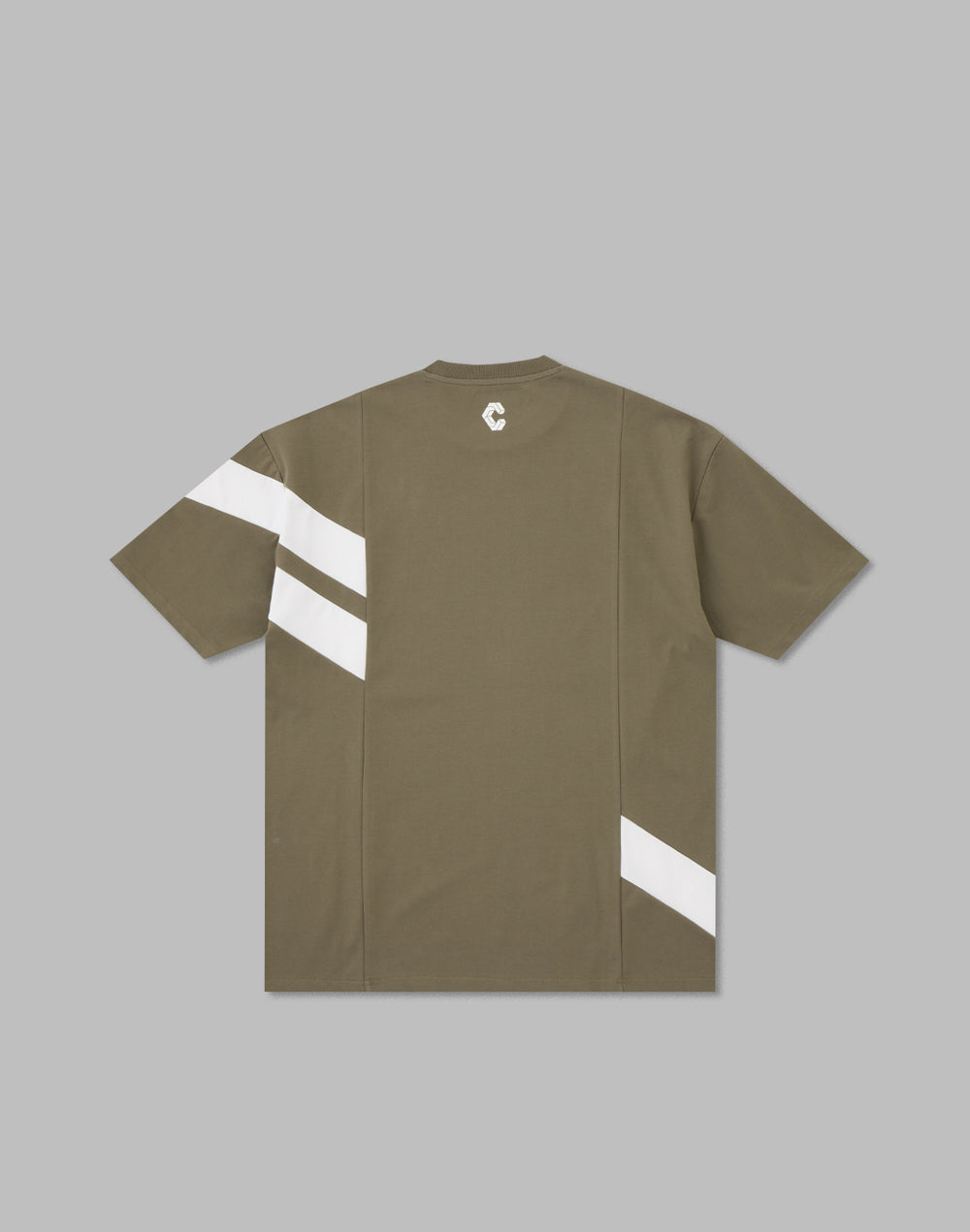 CRONOS DIAGONAl STRIPE OVERSAIZE T-SHIRTS【TAUPE】