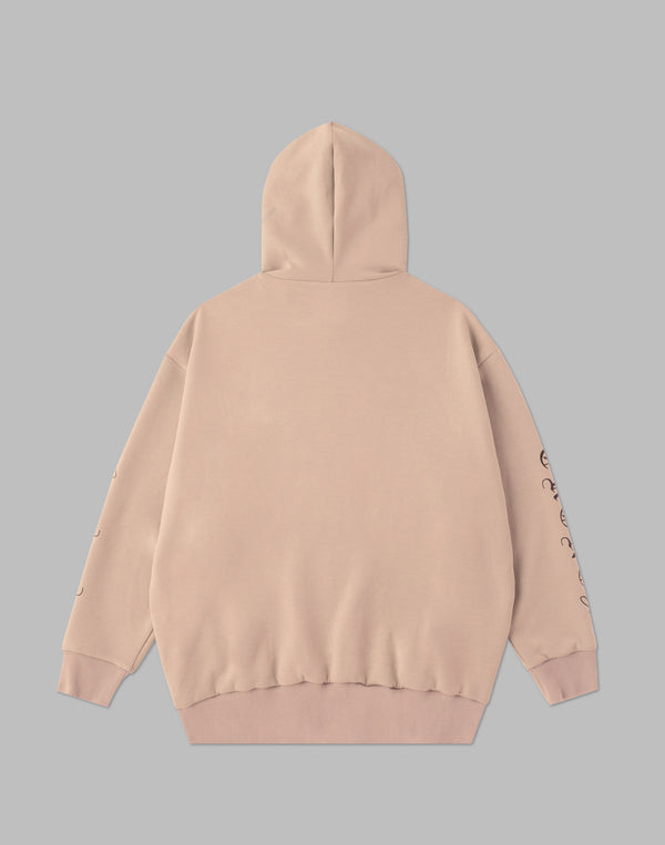 CRONOS BLACK LETTER LOGO HOODIE【BEIGE】