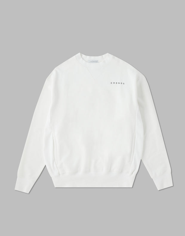 CRONOS BACK LOGO SWEAT TOP【WHITE】