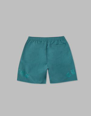 CRONOS BLACK LETTER WASHED SHORTS [GREEN]