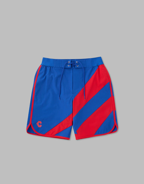 CRONOS GEOMETRIC STAGE SHORTS [BLUE×RED]