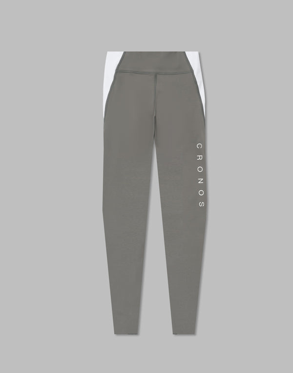 CRONOS WOMEN SWITCHED LEGGINGS【GRAY】