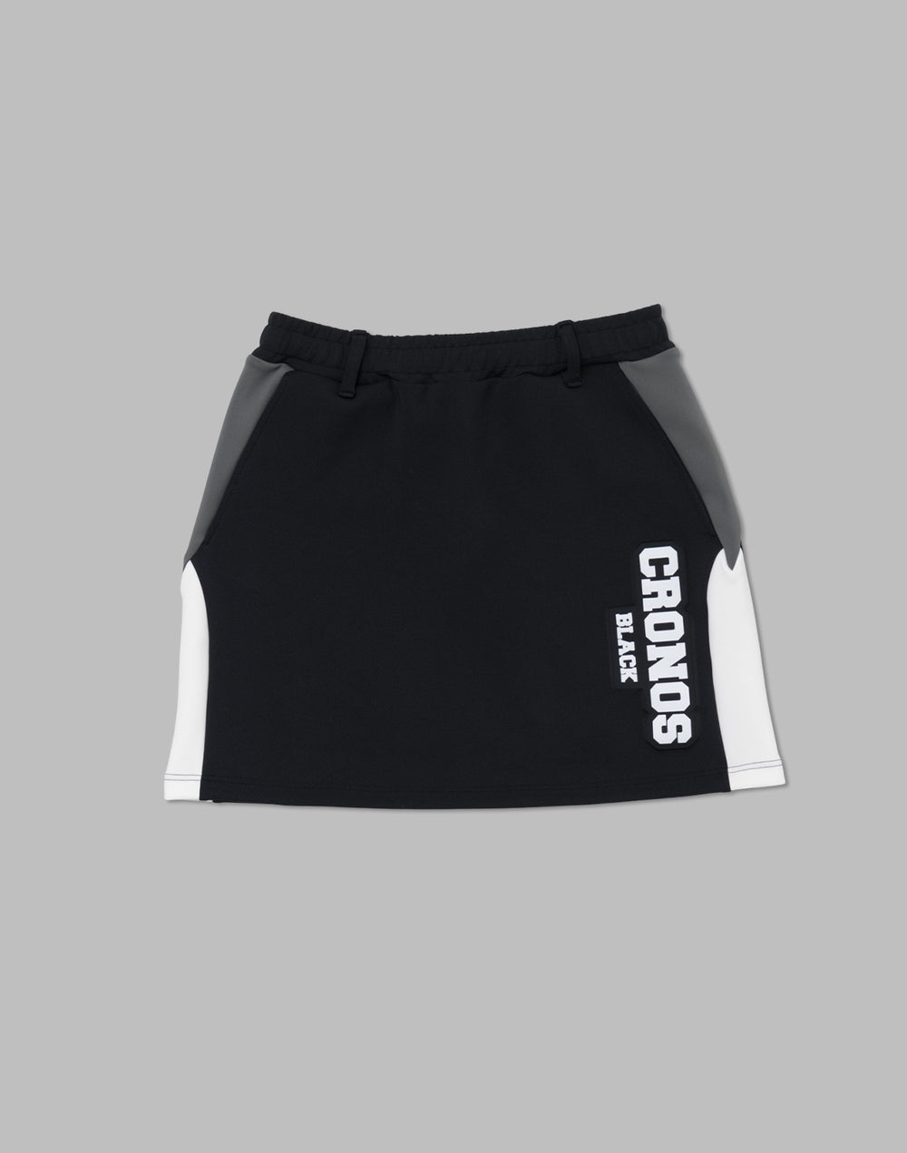 CRONOS BLACK 壓花logo半身裙【黑色】