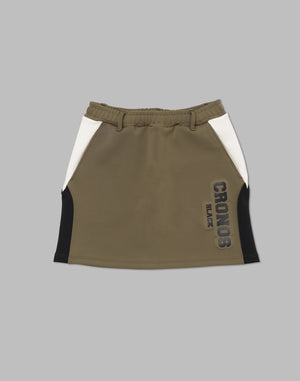CRONOS BLACK emboss logo skirt【KHAKI】