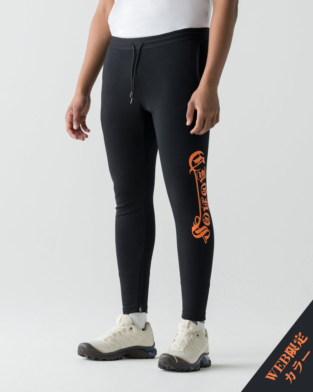 CRONOS BLACKLETTER SKINNY PANTS【BLACK×ORANGE】