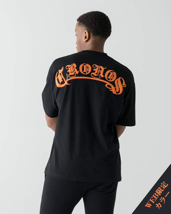 CRONOS BLACKLETTER S/S TEE【BLACK×ORANGE】