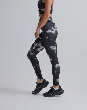 CRONOS WOMEN TIE DYE LEGGINGS【BLACK】