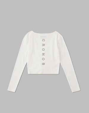 CRONOS WOMEN SHIRRING LONGSLEEVE【WHITE】