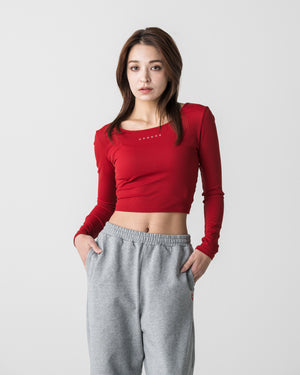 CRONOS WOMEN Airy Tie Active Long Sleeve【RED】