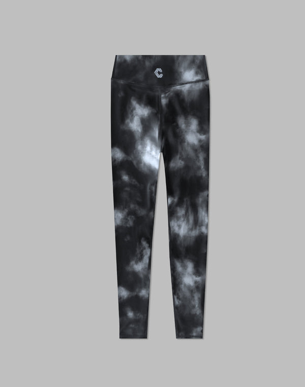 CRONOS WOMEN TIE DYE LEGGINGS【BLACK】