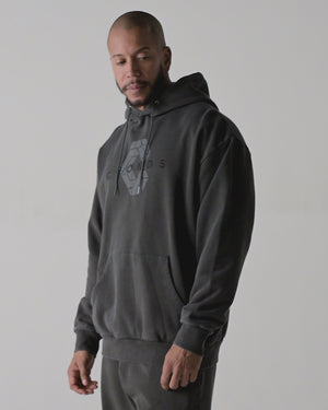 CRONOS COTTON DEPTH HOODIE【V BLACK】