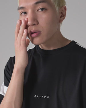 CRONOS DIAGONAL OVER S/S TEE【BLACK】