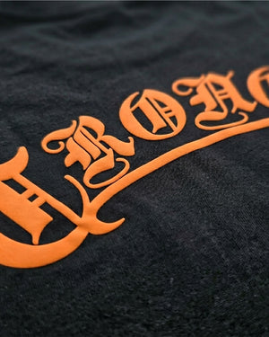 CRONOS BLACKLETTER S/S TEE【BLACK×ORANGE】