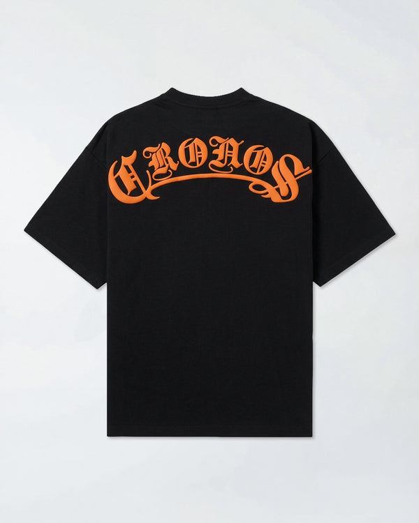 CRONOS BLACKLETTER S/S TEE【BLACK×ORANGE】