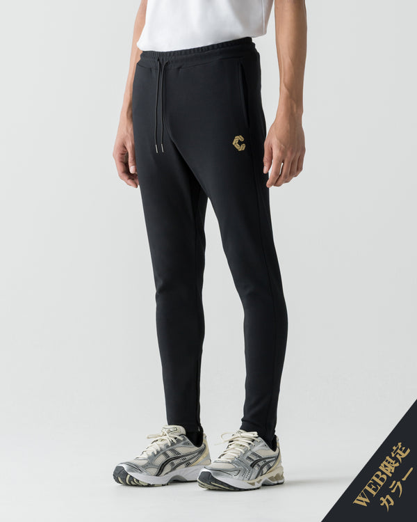 CRONOS HIGH-STRETCH SKINNY PANTS [BLACK×GOLD]