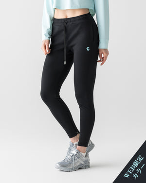 CRONOS 女款高彈性緊身褲 [黑×藍]