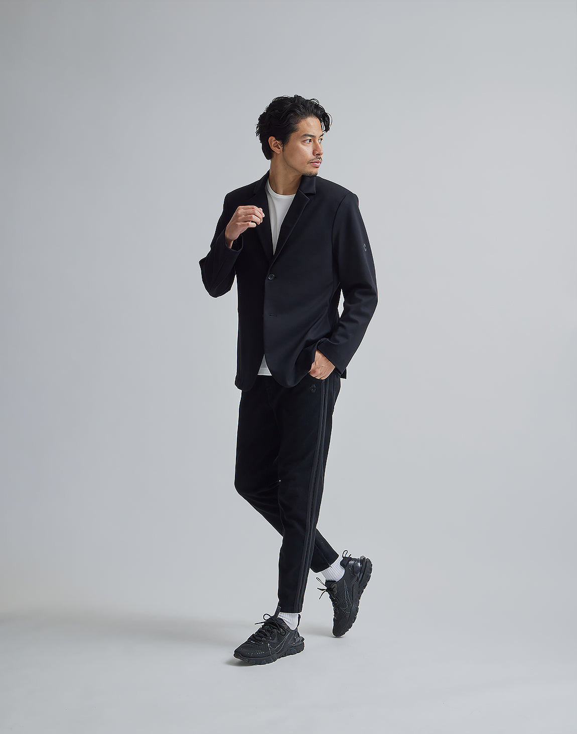 CRONOS BACK LOGO STRETCH JACKET【BLACK】