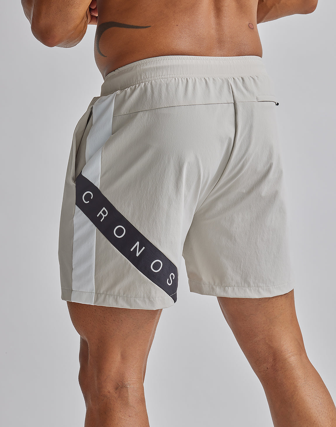 CRONOS DIAGONAL LINE SHORTS【BLACK×WHITE】