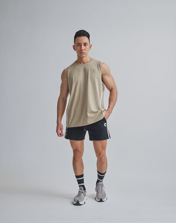 CRONOS 2LINES TANKTOP【BEIGE】