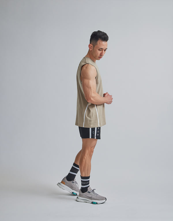 CRONOS 2LINES TANKTOP【BEIGE】