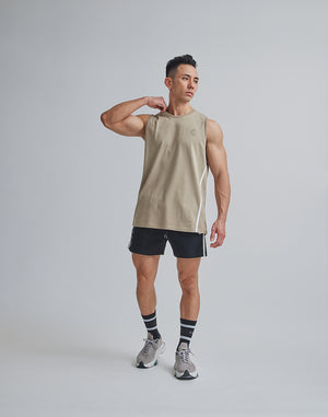 CRONOS 2LINES TANKTOP【BEIGE】