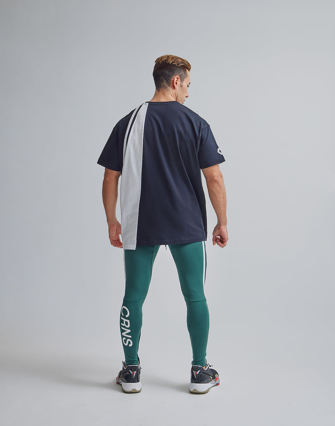 BORNTWIN ネイビー Vネック シャツ サイズ1 #LYFT#CRONOS CRONOS Mens Short Sleeve Sport T Shirt Cotton Loose Running