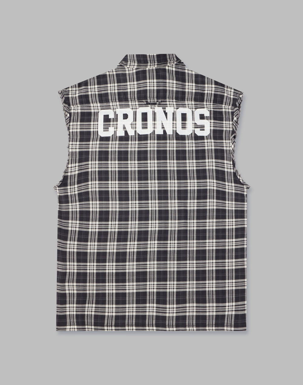 CRONOS 黑色格紋無袖衫 [黑色]