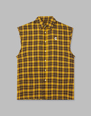 CRONOS BLACK CHECKED SLEEVELESS【YELLOW】