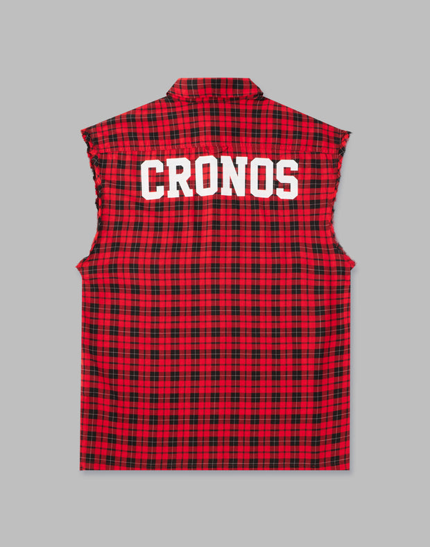CRONOS BLACK CHECKED SLEEVELESS【RED】 - クロノス CRONOS Official