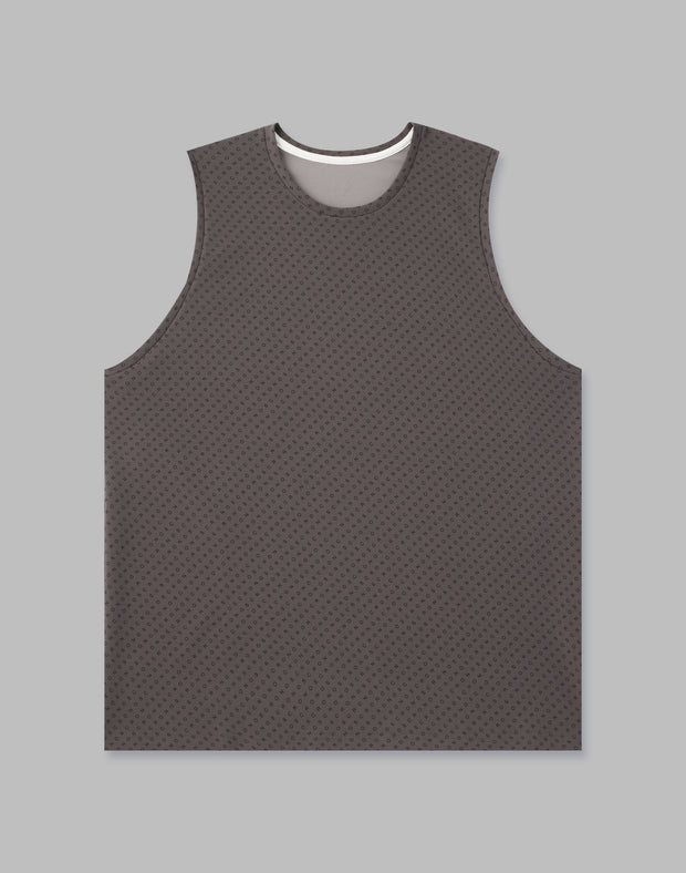 CRONOS BLACK PATTERNED TANKTOP【CHARCOAL】
