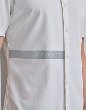 CRONOS 黑色印花短袖襯衫 [粉紅色]