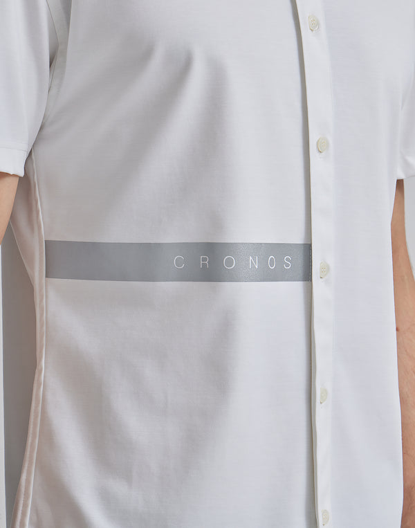 CRONOS 黑色印花短袖襯衫 [粉紅色]