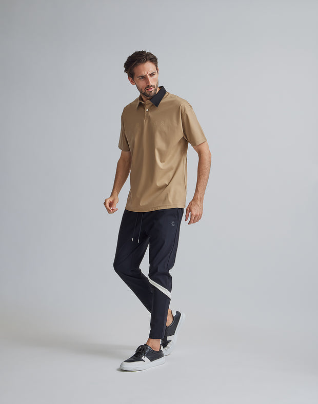 CRONOS BLACK SHORT SLEEVES POLO【BEIGE】