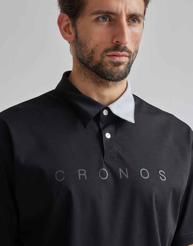 CRONOS BLACK SHORT SLEEVES POLO【WHITE】 - クロノス CRONOS