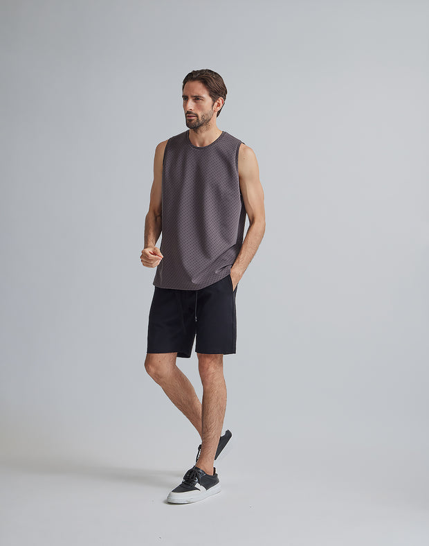 CRONOS BLACK PATTERNED TANKTOP【CHARCOAL】