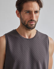 CRONOS BLACK PATTERNED TANKTOP【CHARCOAL】