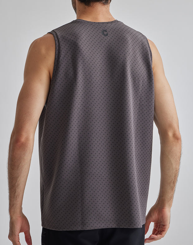 CRONOS BLACK PATTERNED TANKTOP【CHARCOAL】