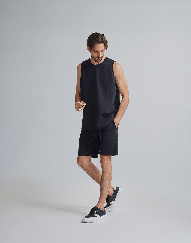 CRONOS BLACK PATTERNED TANKTOP【BLACK】