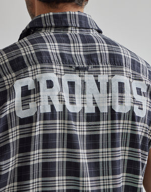 CRONOS 黑色格紋無袖衫 [黃色] 