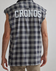 CRONOS BLACK CHECKED SLEEVELESS【YELLOW】