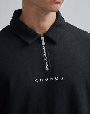 CRONOS 半拉鍊套頭衫 [黑色]