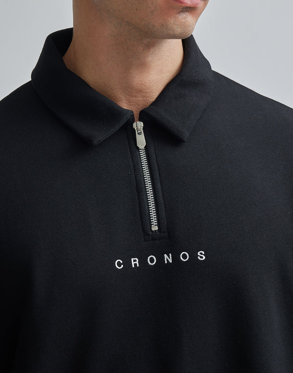 CRONOS 半拉鍊套頭衫 [黑色]